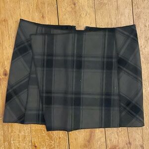 Free People Black Plaid Mini Skirt